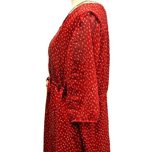 OLD NAVY Red & White Polka Dot Drawstring Dress - Picture 4 of 8